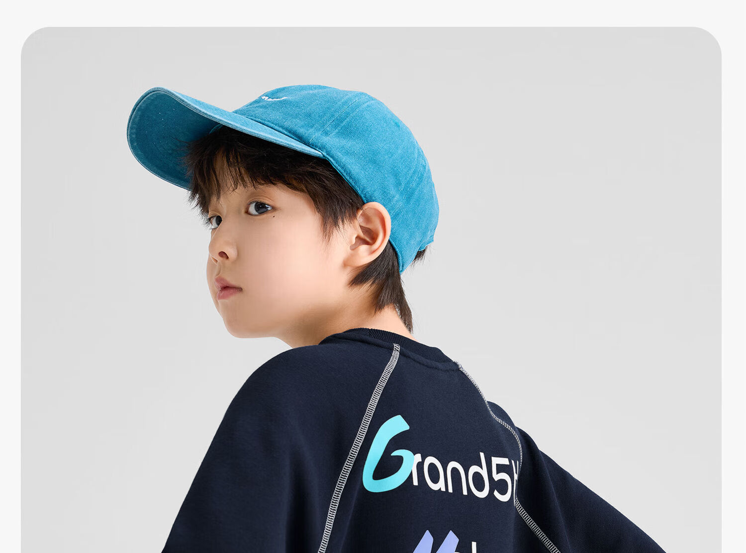 Zuo Xi Kids Boys Sweatshirt 2026 New Spring Children's Letter Graffiti Sports Top Light Gray 165 29